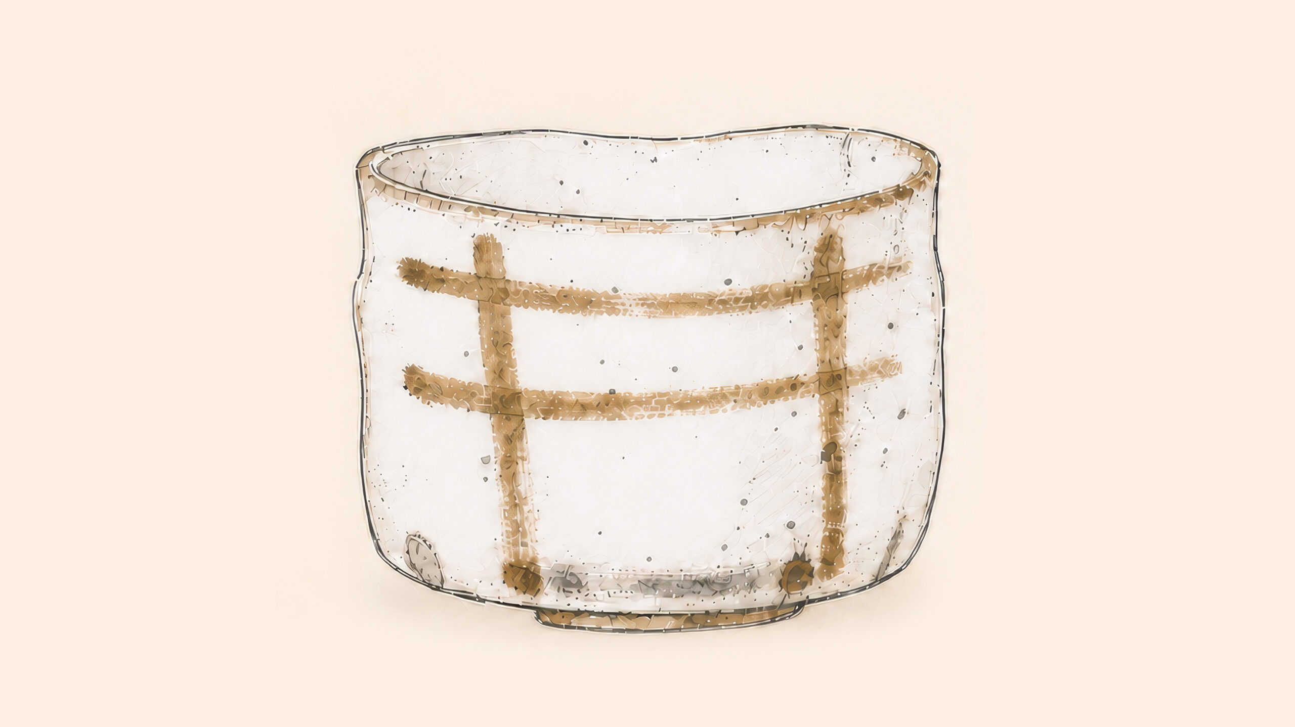 志野茶碗 卯花墻を単体で描いた編集イラスト