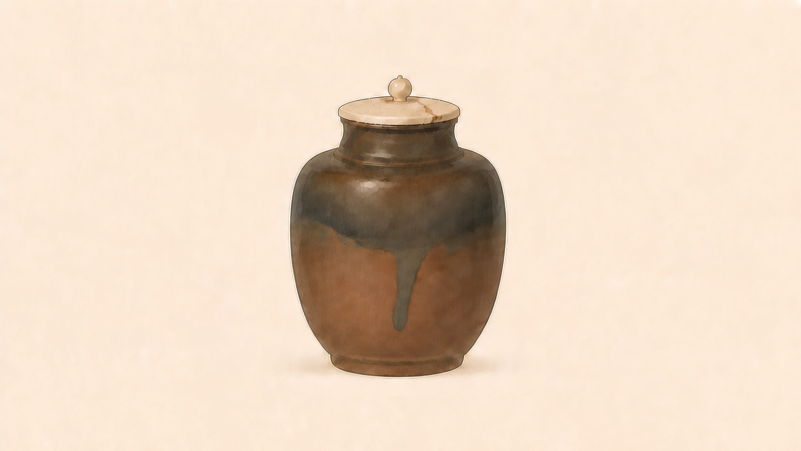 唐物肩衝茶入 銘新田の編集イラスト